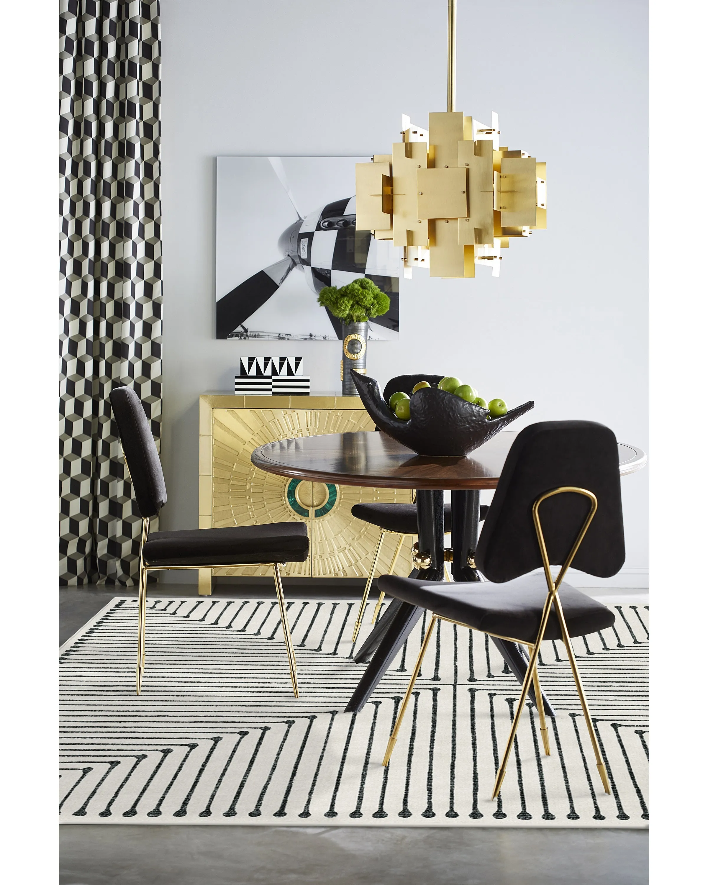 Jonathan Adler Inkdrop Black & Ivory Rug
