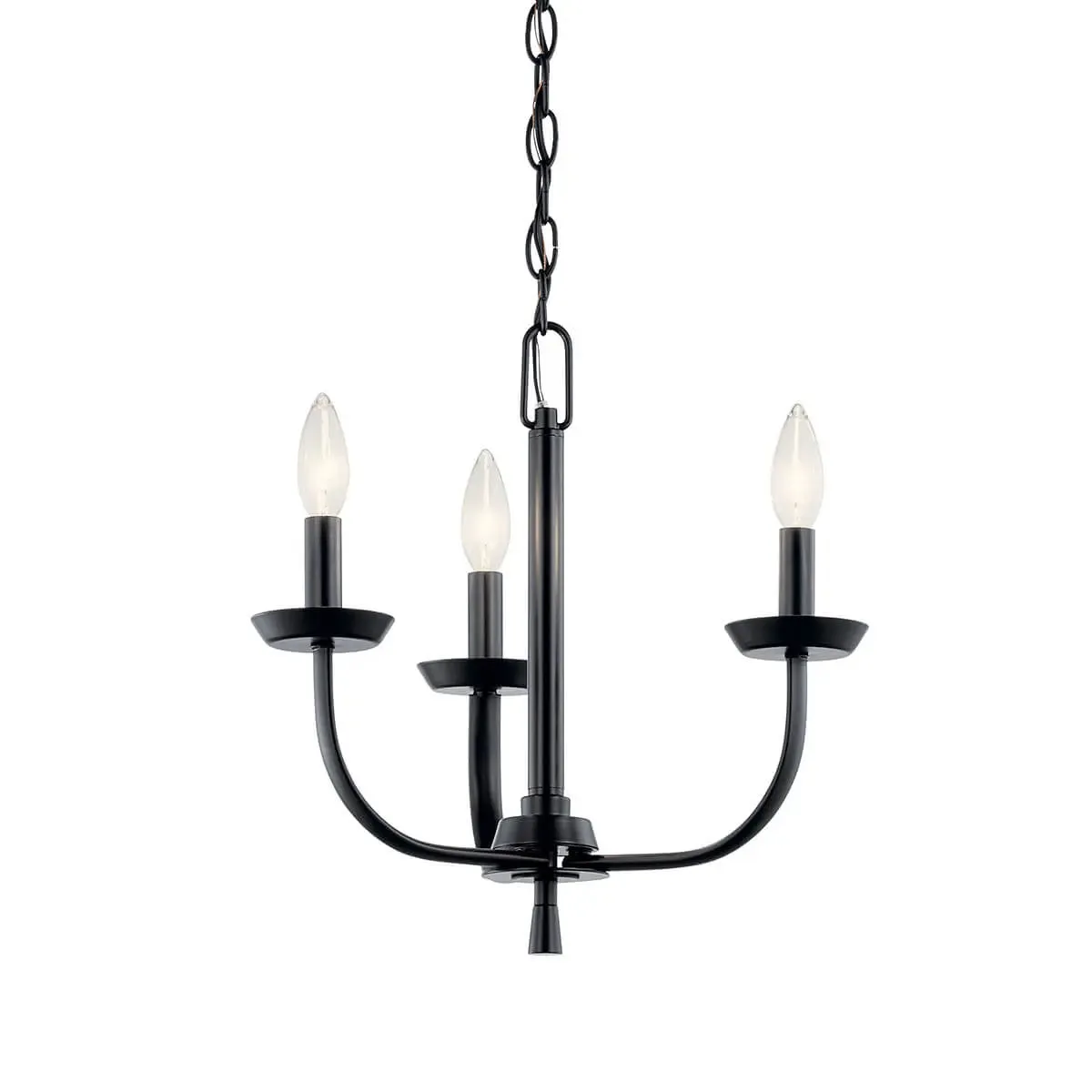 Kennewick 16" 3-Light Chandelier, Black Finish