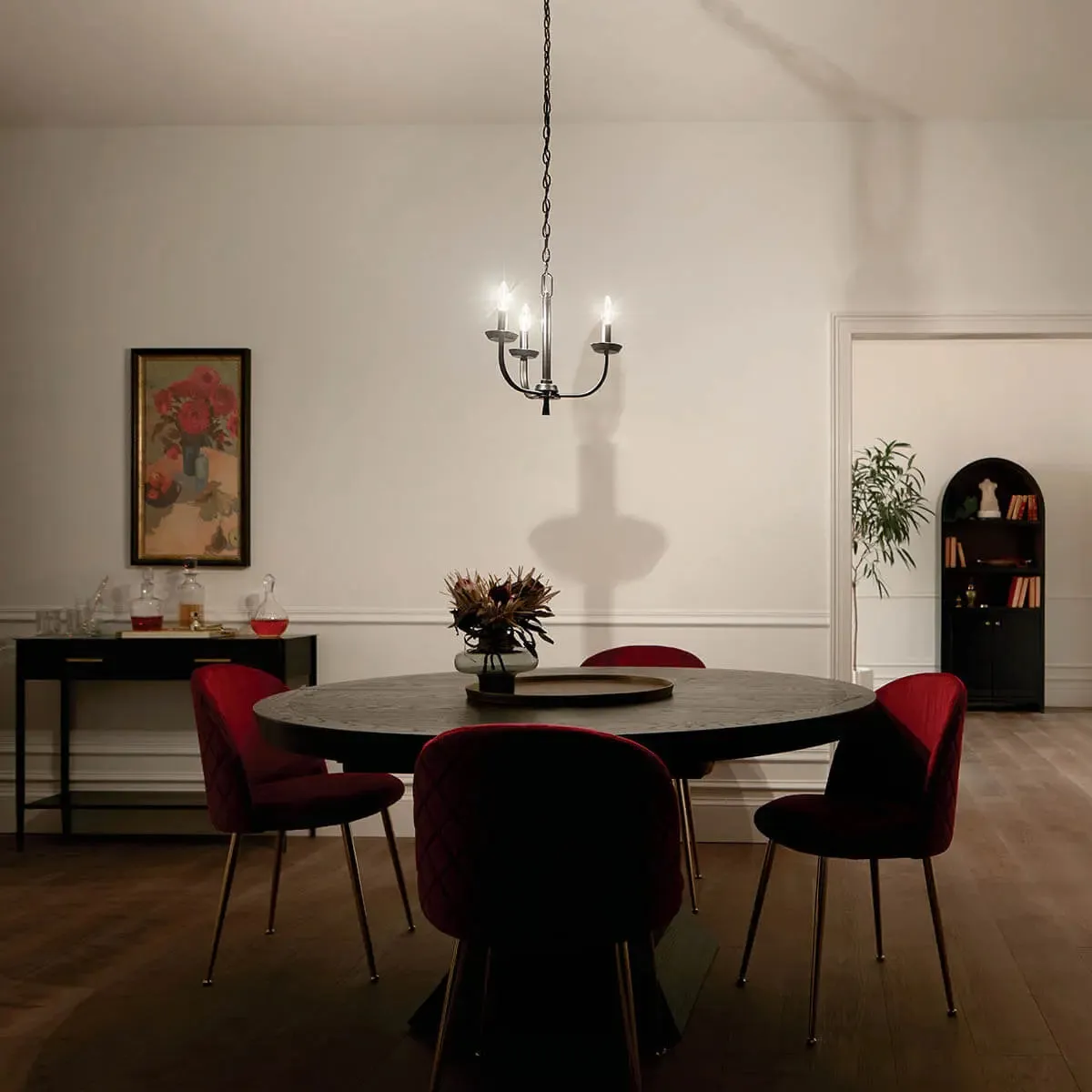 Kennewick 16" 3-Light Chandelier, Black Finish