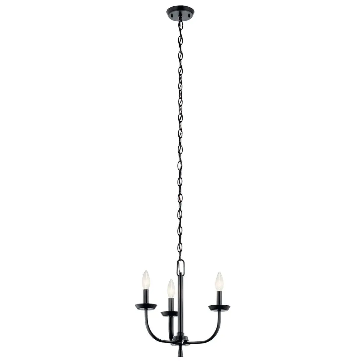 Kennewick 16" 3-Light Chandelier, Black Finish