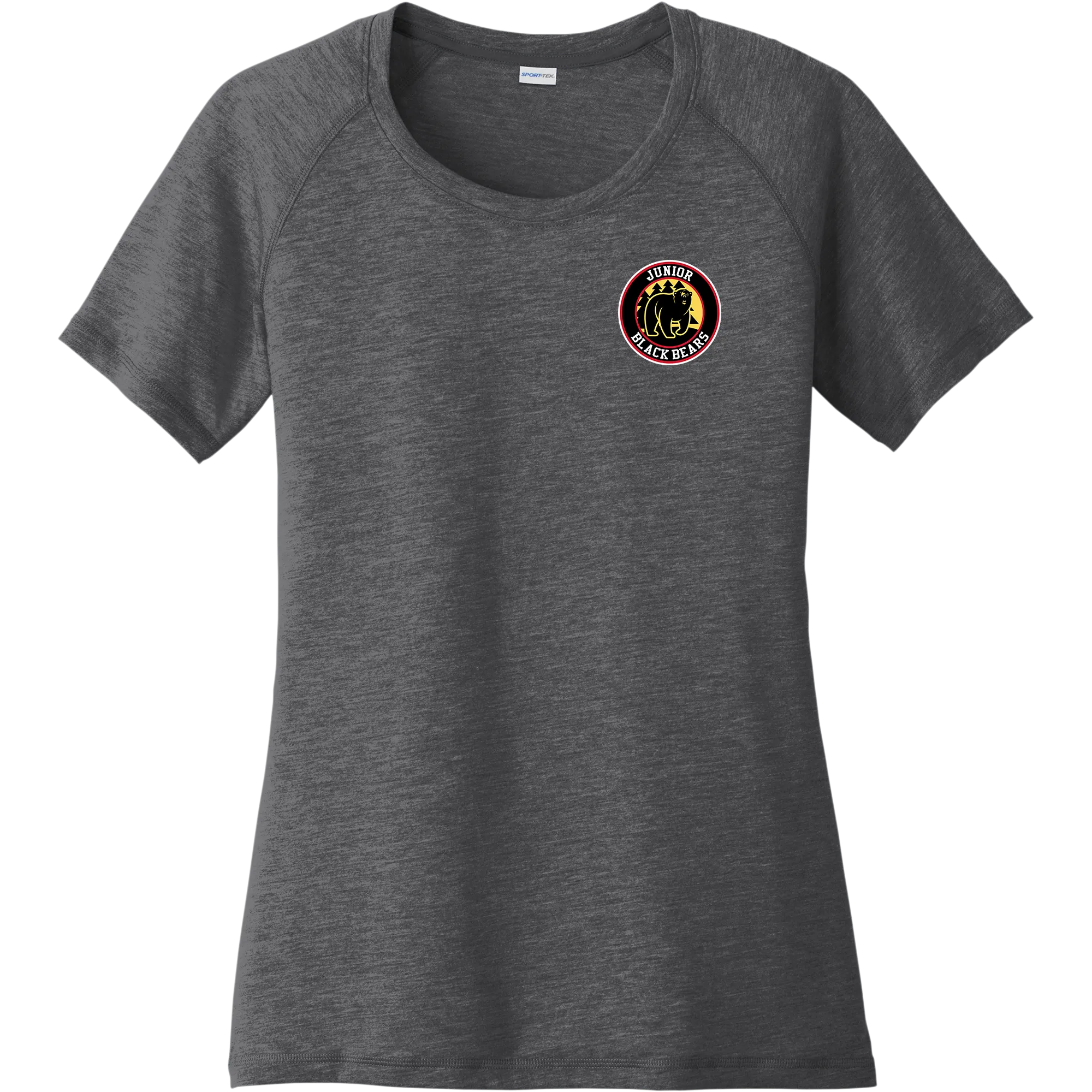 MD Jr. Black Bears Ladies PosiCharge Tri-Blend Wicking Scoop Neck Raglan Tee