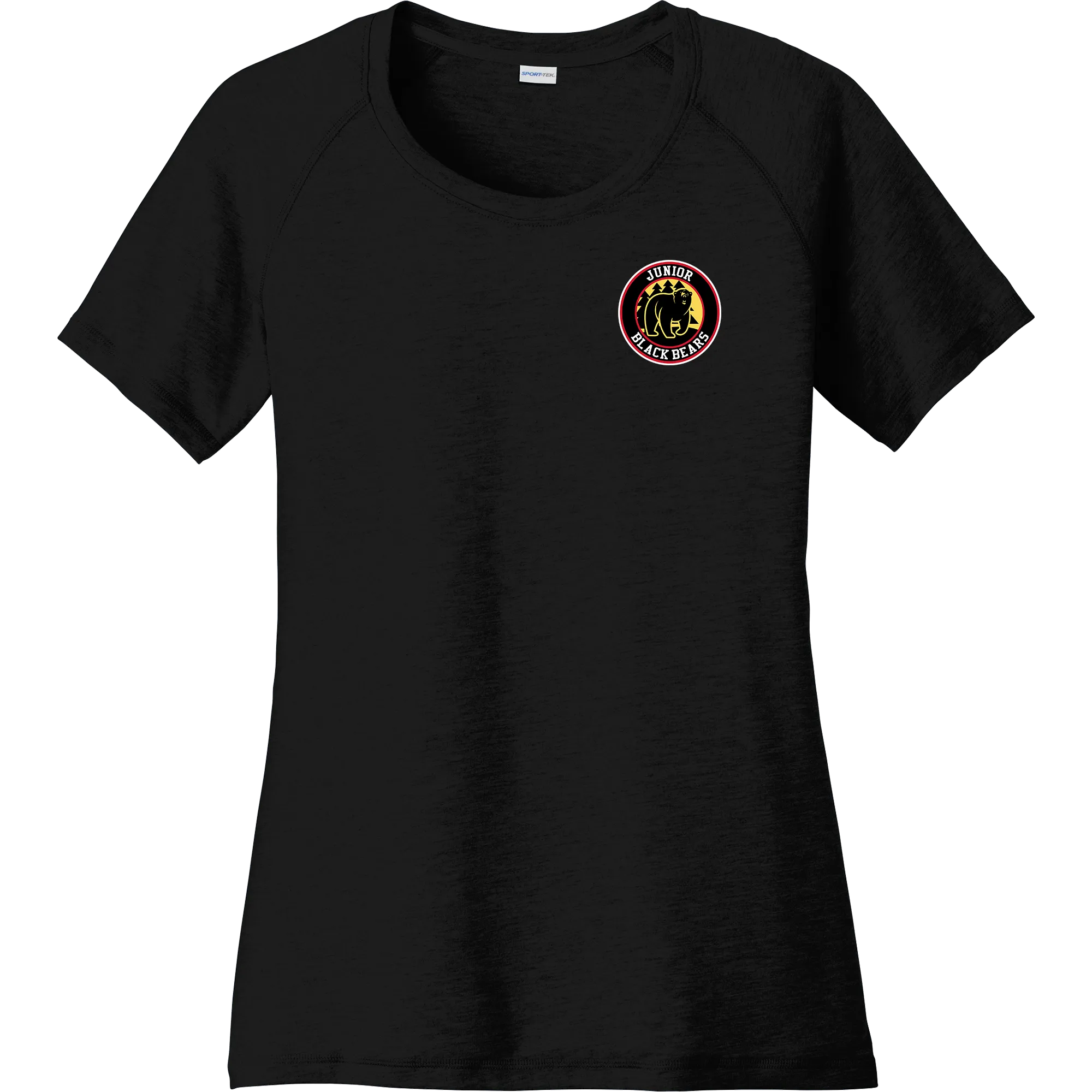 MD Jr. Black Bears Ladies PosiCharge Tri-Blend Wicking Scoop Neck Raglan Tee