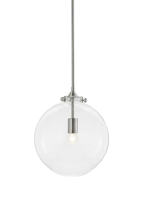Menton Brushed Nickel Globe Pendant