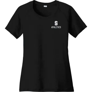 Midd South Athletics Ladies PosiCharge Tri-Blend Wicking Scoop Neck Raglan Tee