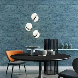 Modern Style Simple Plain Blue Green Wallpaper (5.3 ㎡)