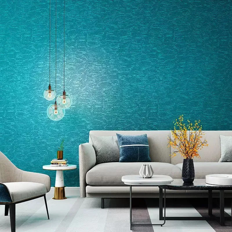 Modern Style Simple Plain Blue Green Wallpaper (5.3 ㎡)