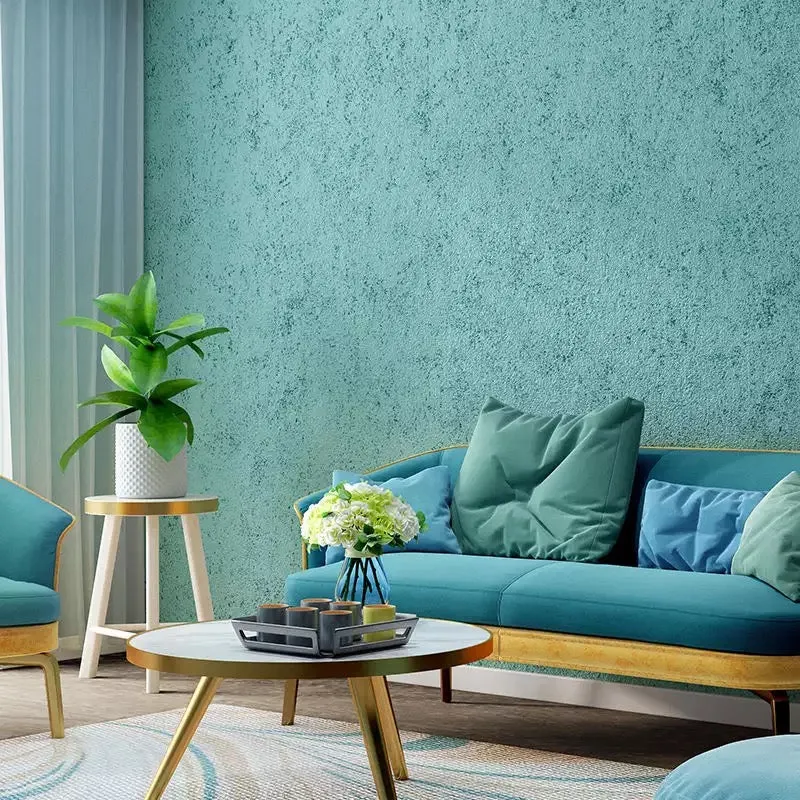 Modern Style Simple Plain Blue Green Wallpaper (5.3 ㎡)