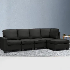 Modular 5-Seater Sofa Chaise Set, Dark Grey, Artiss