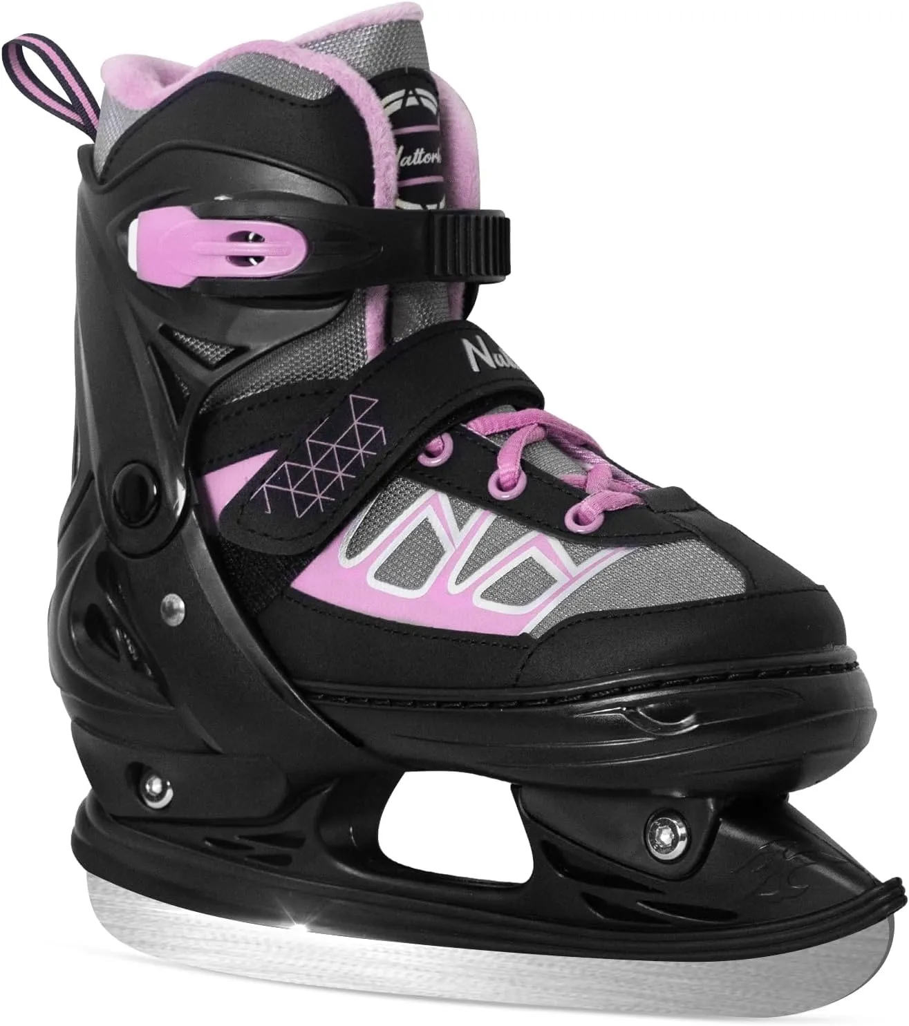 Nattork Adjustable Ice Skates for Kids - Pink