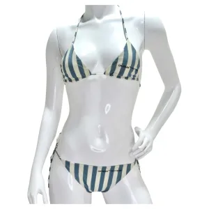 Off White Blue Stripe Bikini
