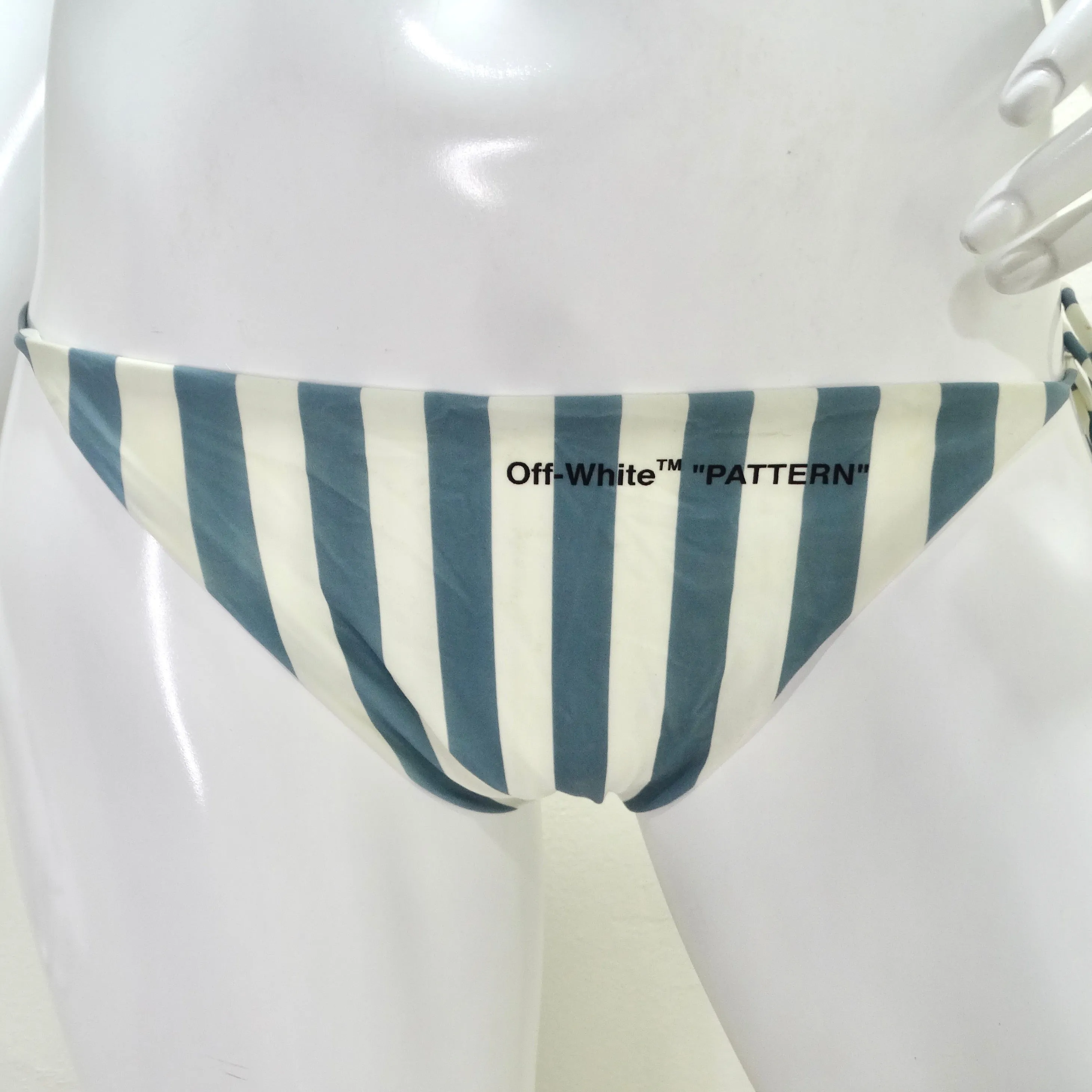 Off White Blue Stripe Bikini
