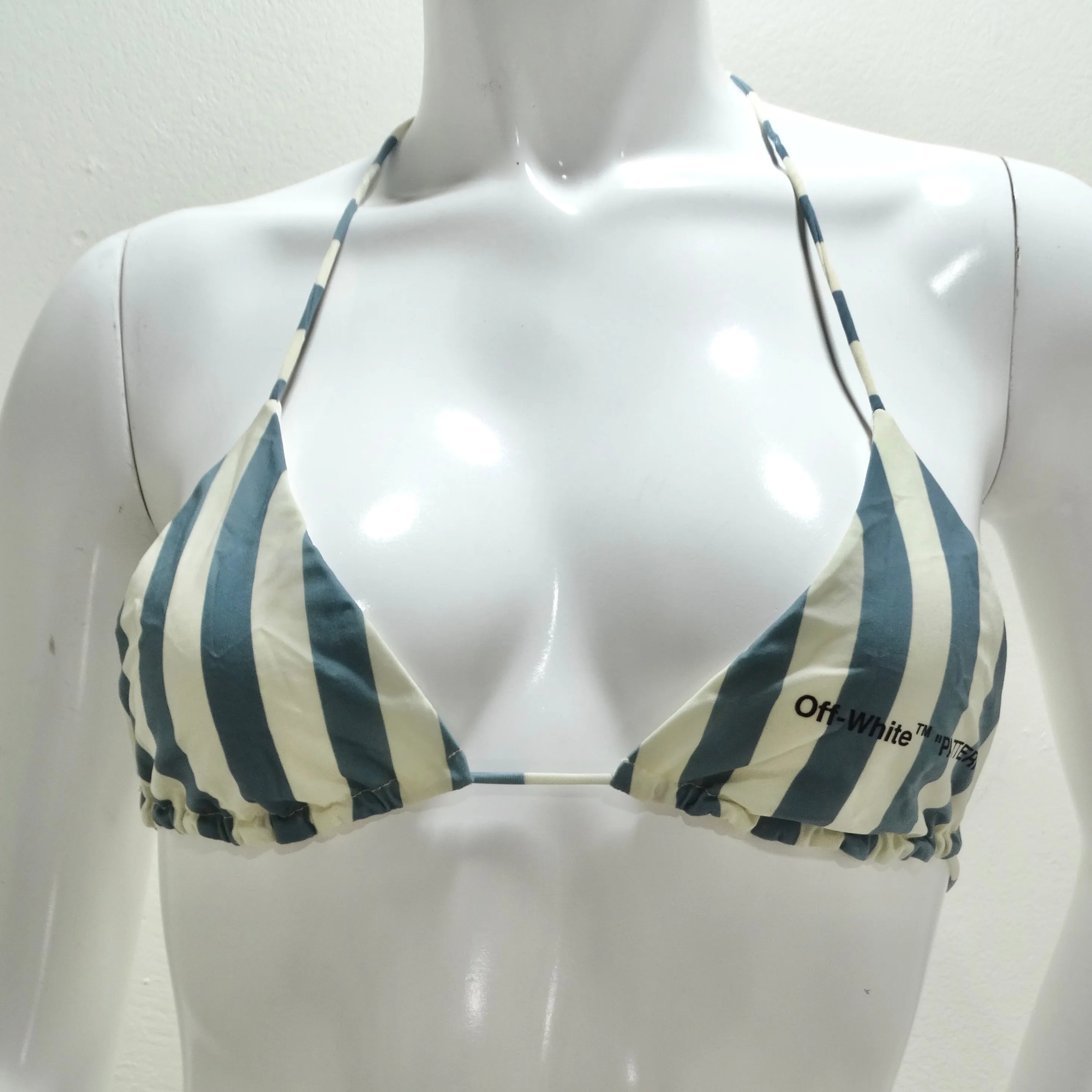 Off White Blue Stripe Bikini