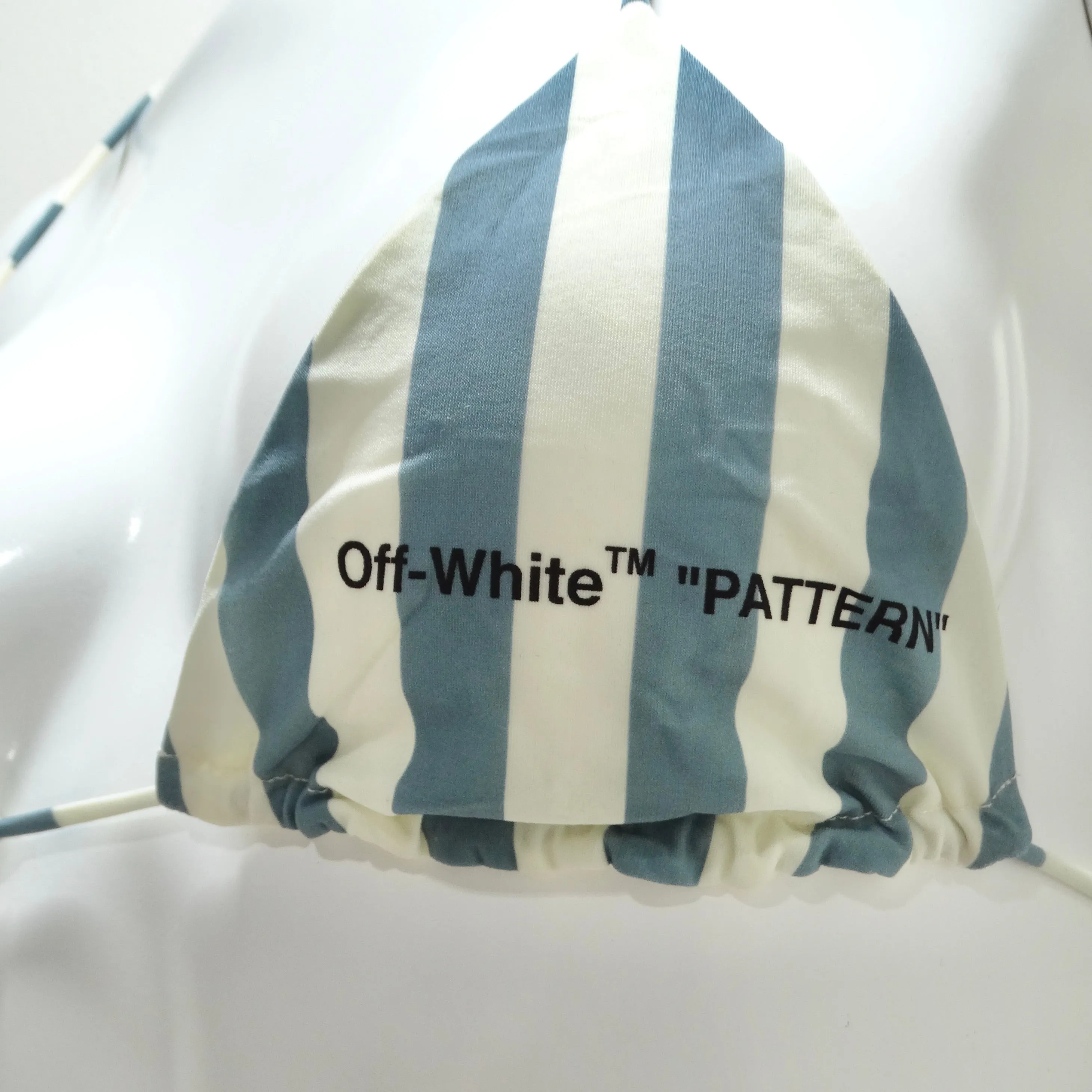 Off White Blue Stripe Bikini