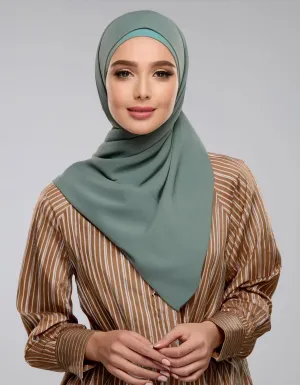 Olive Green Striped Hijab