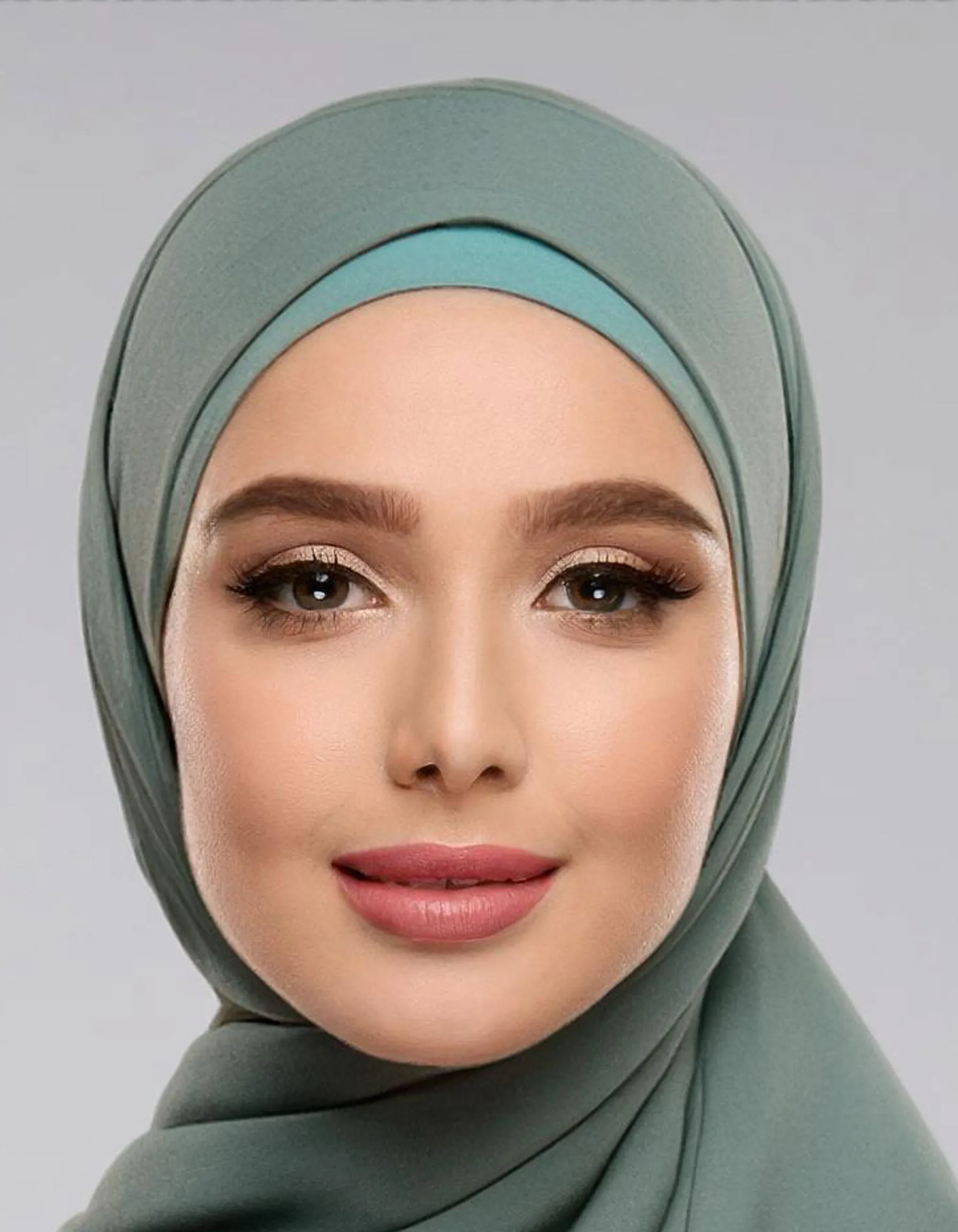 Olive Green Striped Hijab
