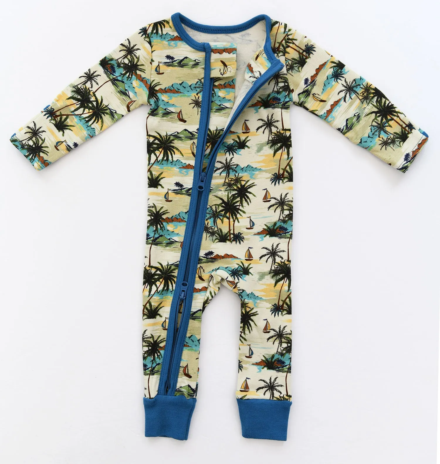 Organic Cotton Baby Pajamas 2-Way Zip Front Zipper Sleeper, Bali