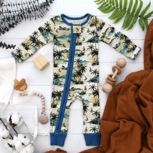 Organic Cotton Baby Pajamas 2-Way Zip Front Zipper Sleeper, Bali