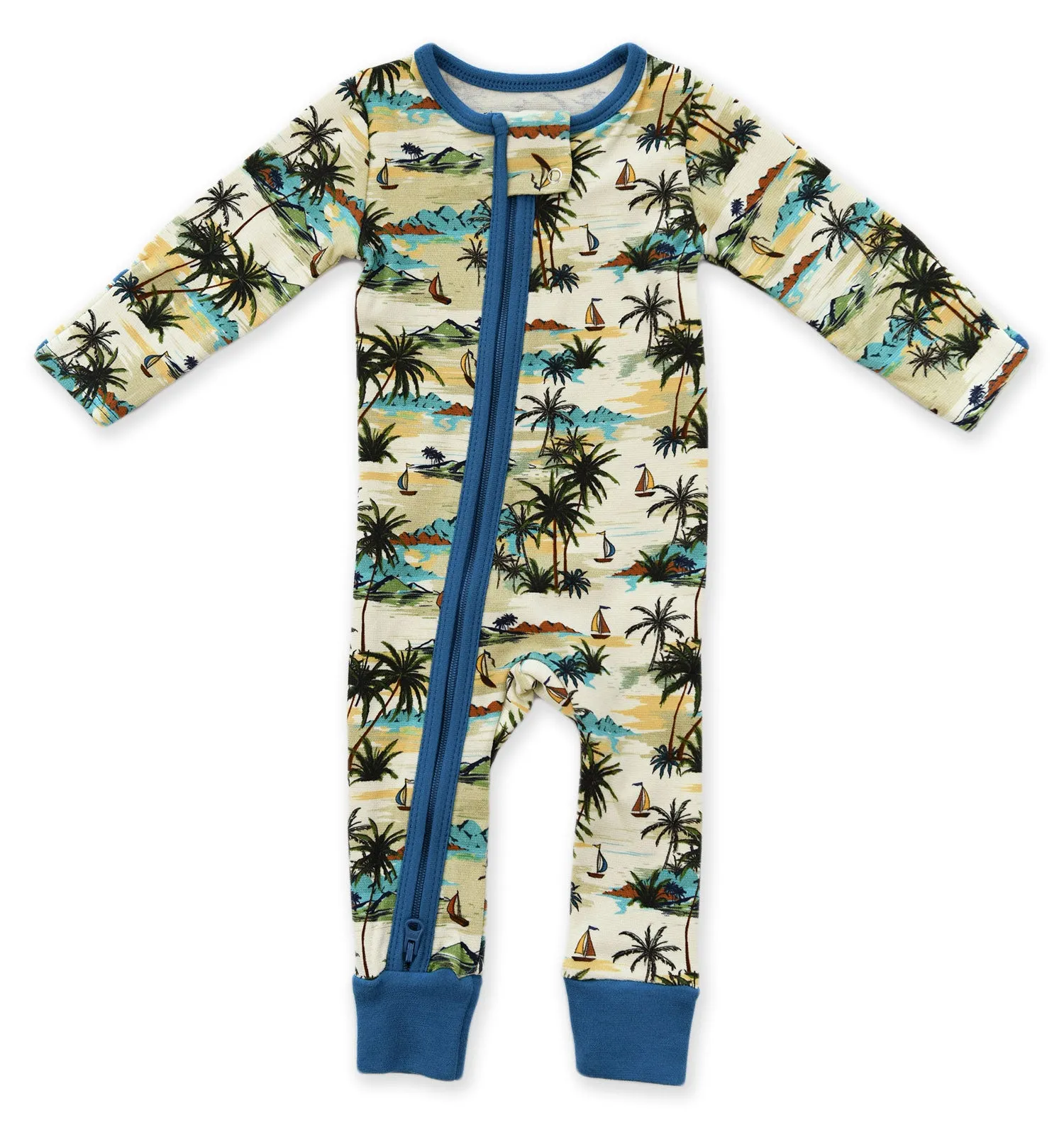 Organic Cotton Baby Pajamas 2-Way Zip Front Zipper Sleeper, Bali