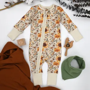 Organic Cotton Baby Pajamas 2-Way Zip Front Zipper Sleeper, Bryony