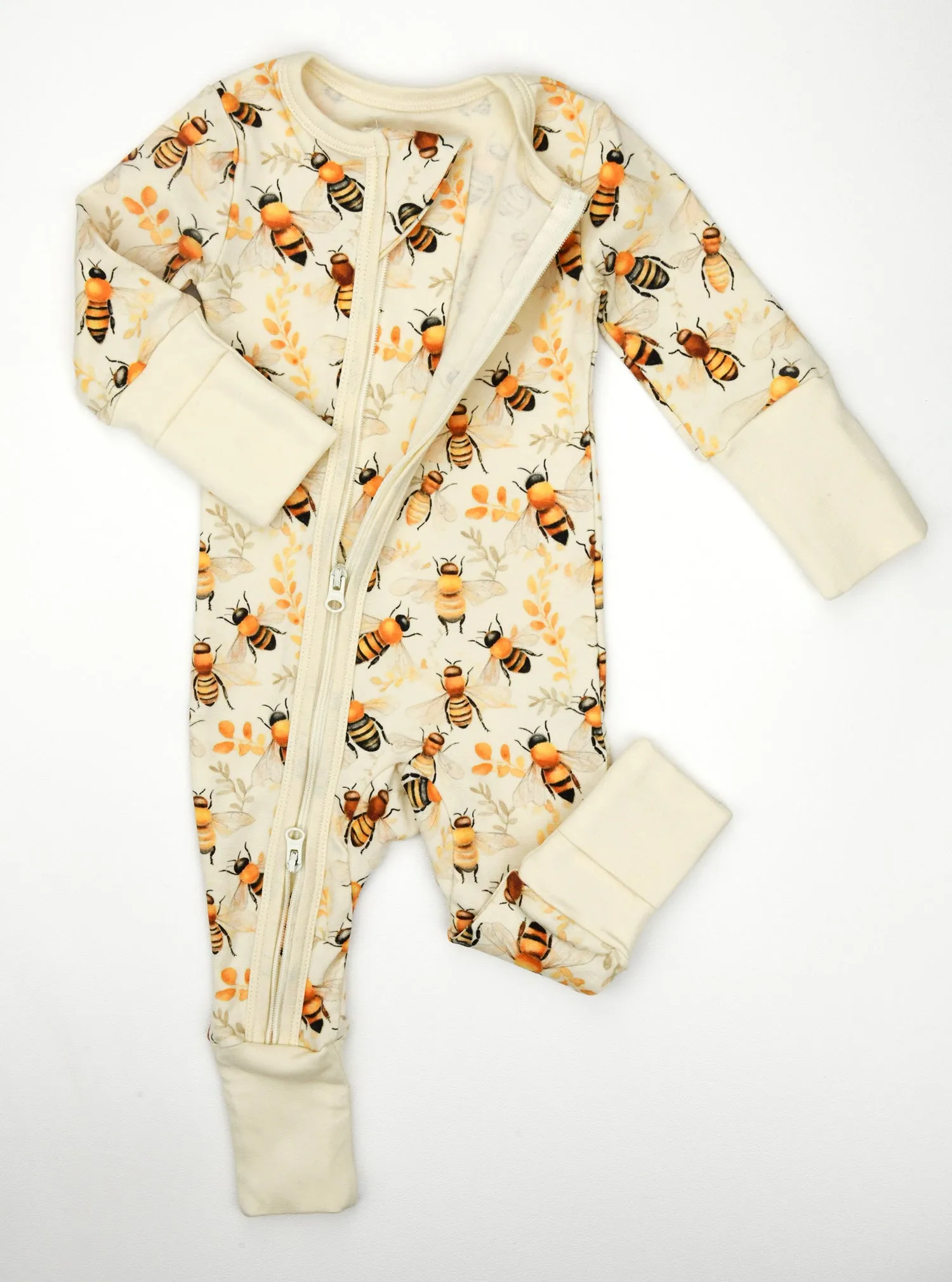Organic Cotton Baby Pajamas 2-Way Zip Front Zipper Sleeper, Cinnamon