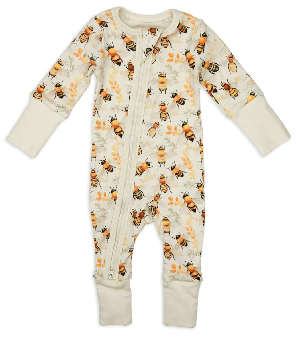 Organic Cotton Baby Pajamas 2-Way Zip Front Zipper Sleeper, Cinnamon