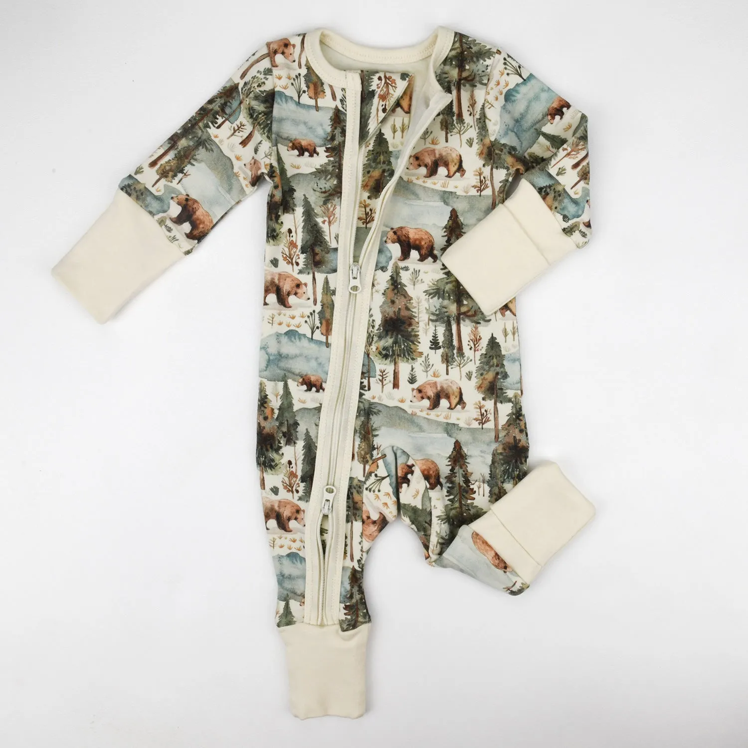 Organic Cotton Baby Pajamas 2-Way Zip Front Zipper Sleeper, Crispin