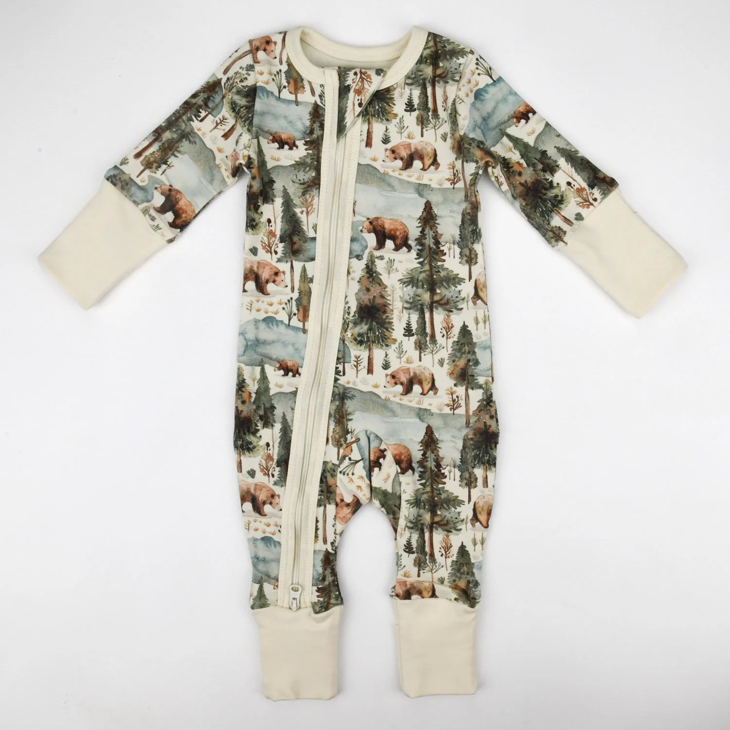 Organic Cotton Baby Pajamas 2-Way Zip Front Zipper Sleeper, Crispin