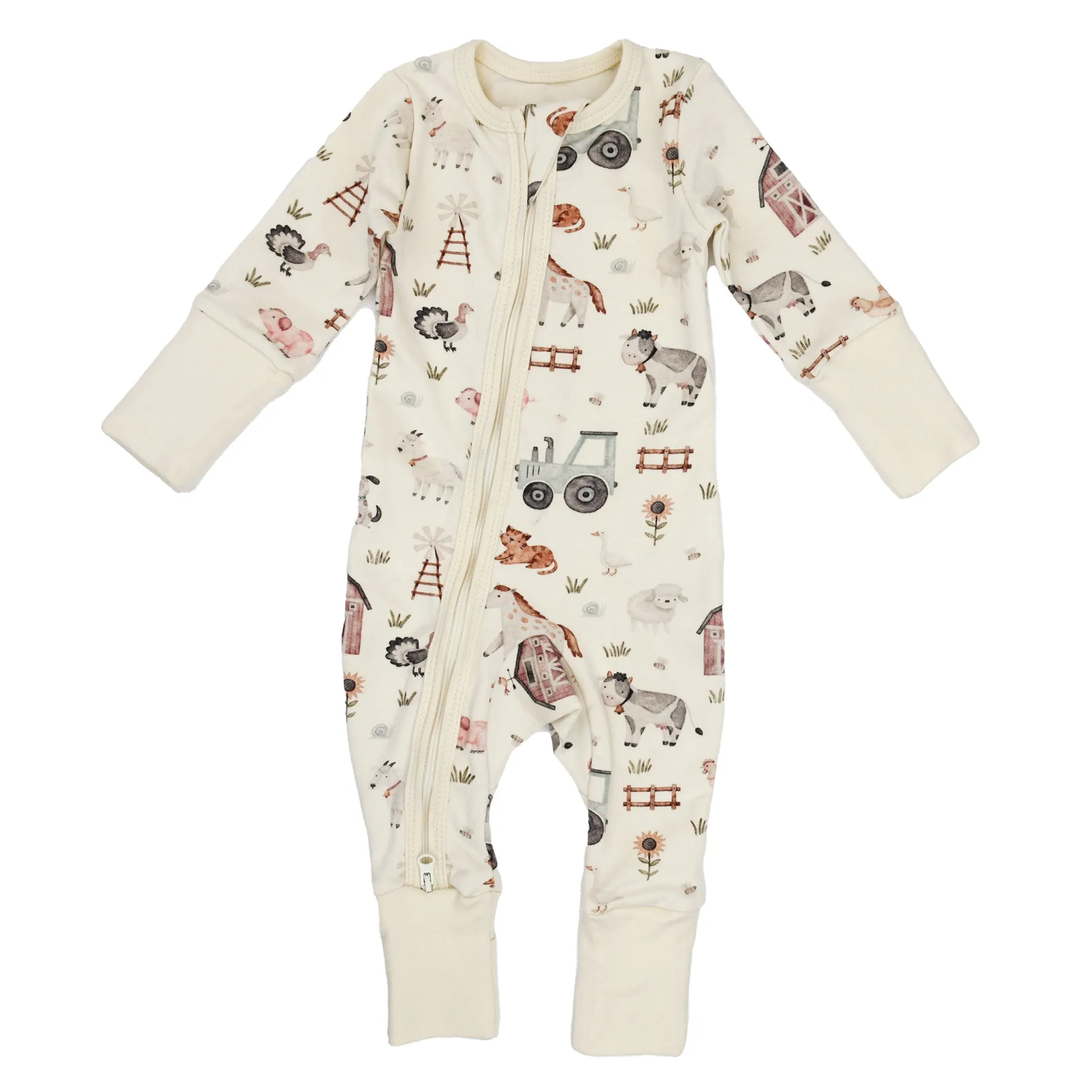 Organic Cotton Baby Pajamas 2-Way Zip Front Zipper Sleeper, Dusty