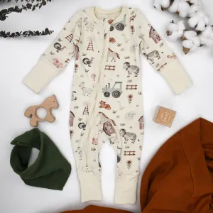 Organic Cotton Baby Pajamas 2-Way Zip Front Zipper Sleeper, Dusty
