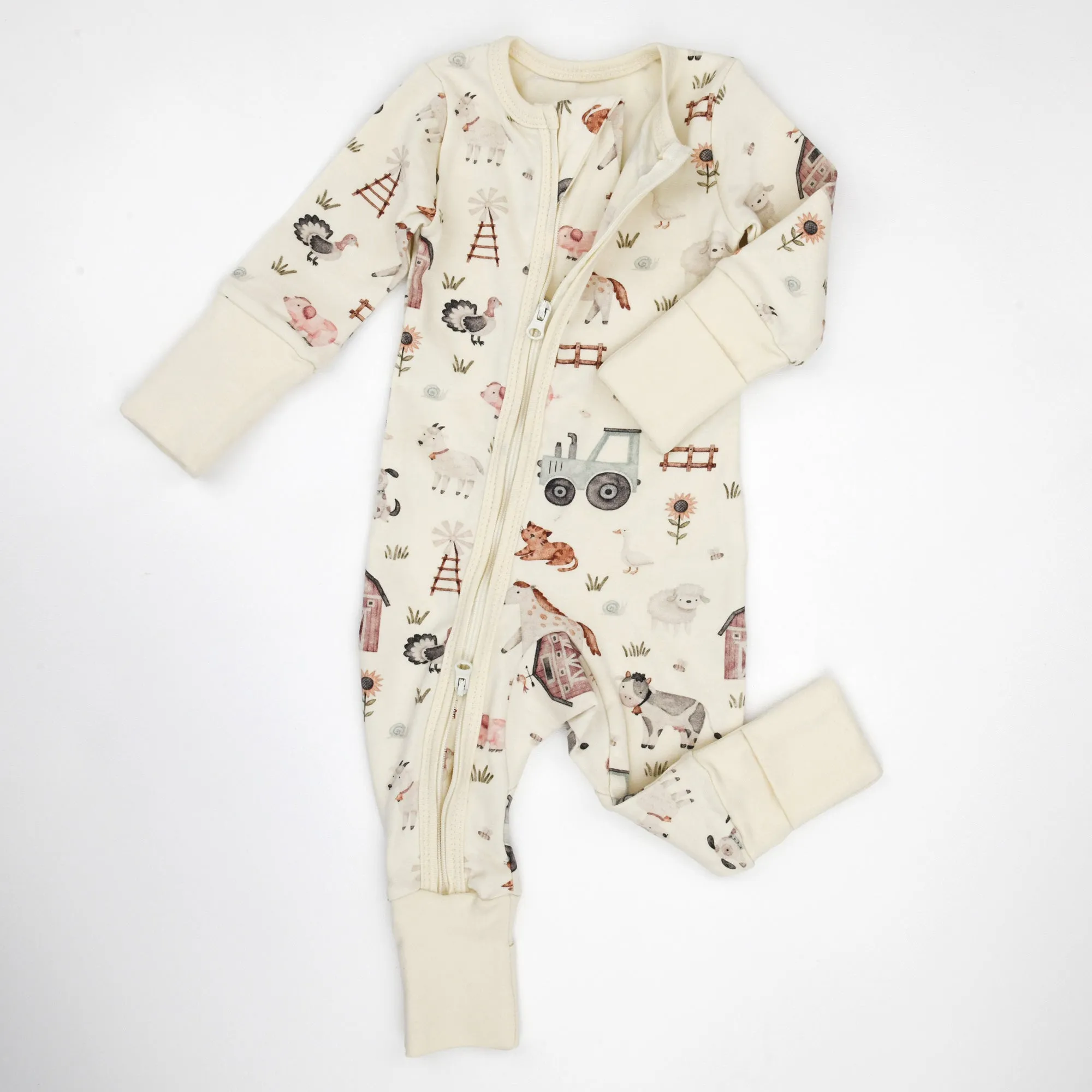 Organic Cotton Baby Pajamas 2-Way Zip Front Zipper Sleeper, Dusty