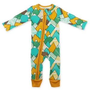 Organic Cotton Baby Pajamas 2-Way Zip Front Zipper Sleeper, Mountains