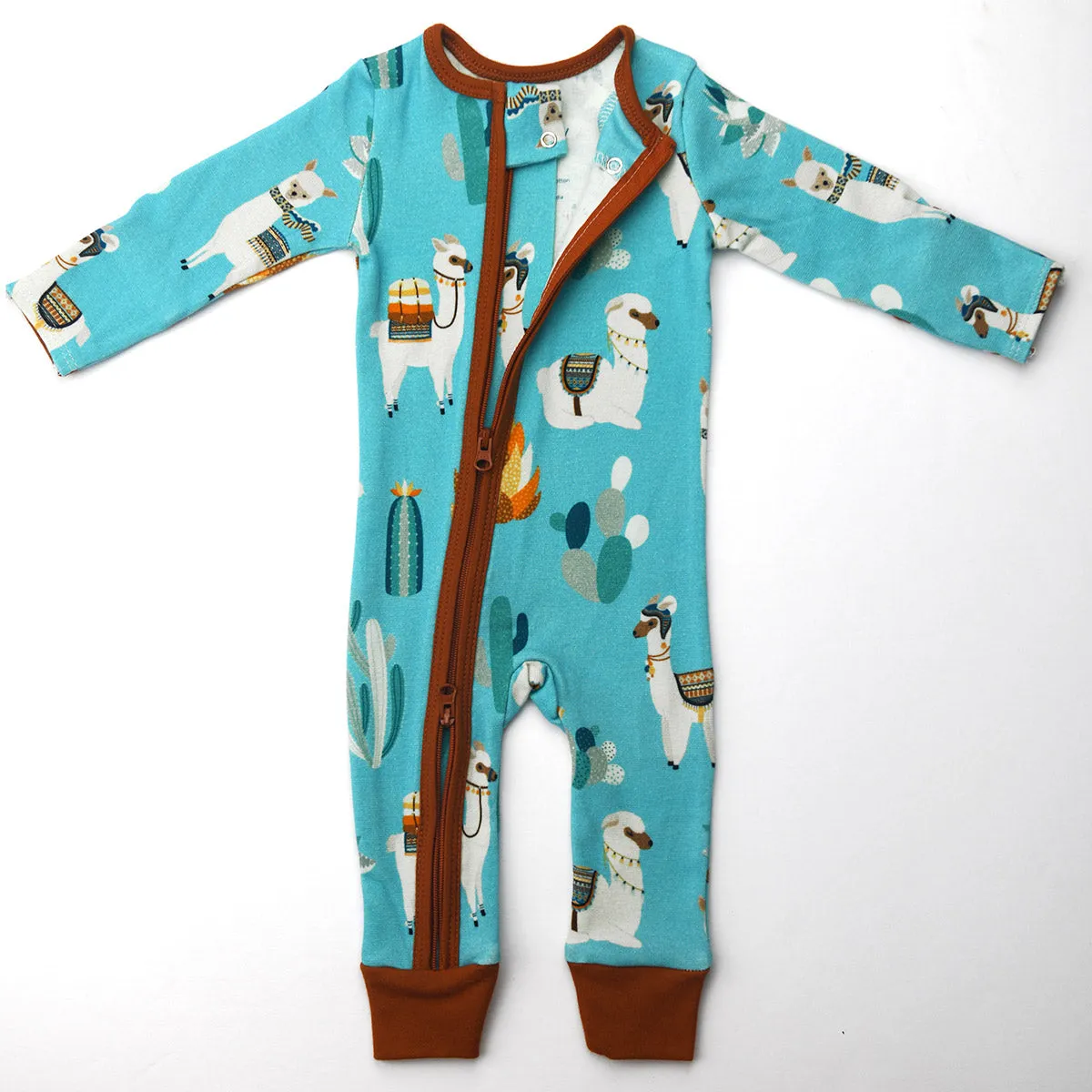 Organic Cotton Baby Pajamas 2-Way Zip Front Zipper Sleeper, Peru