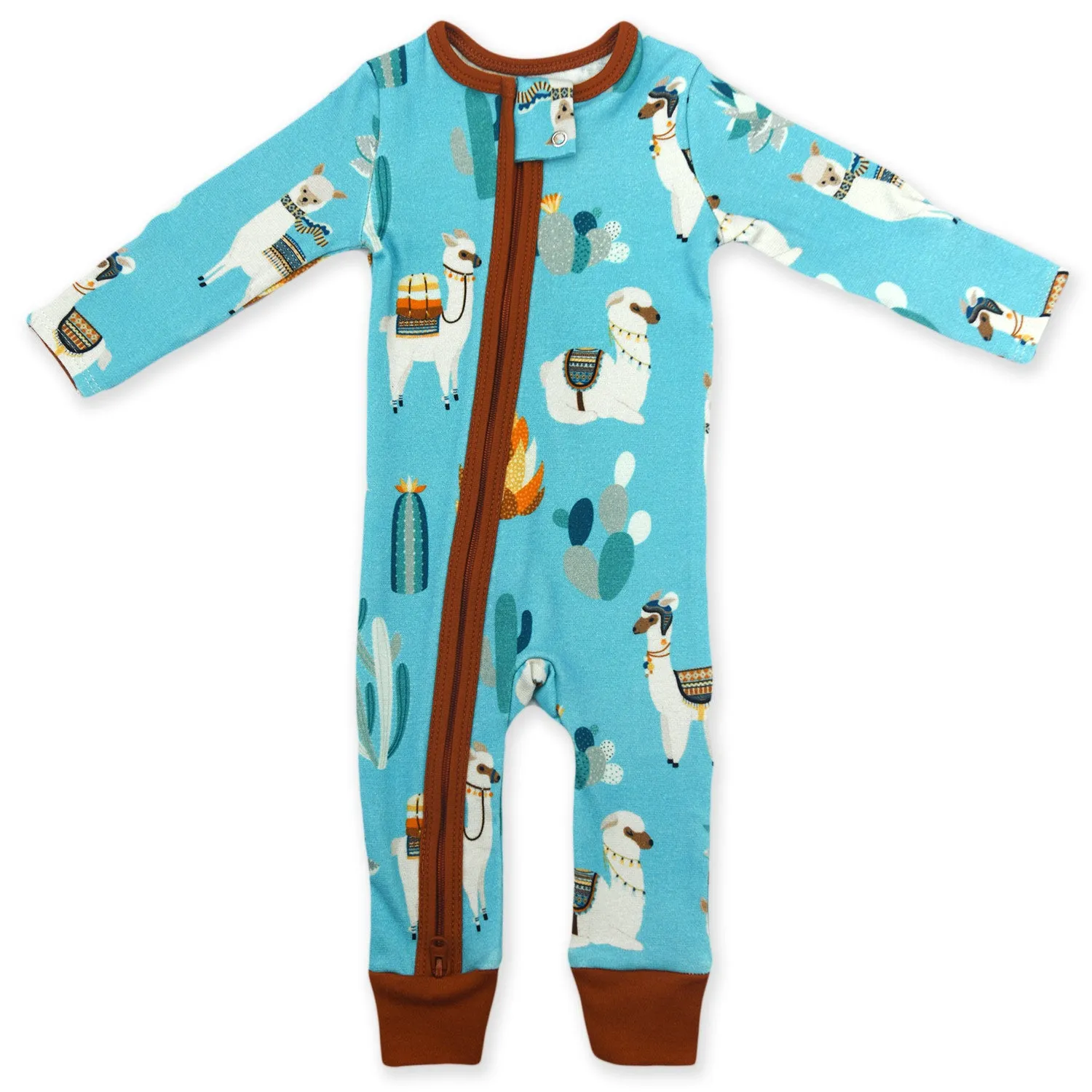 Organic Cotton Baby Pajamas 2-Way Zip Front Zipper Sleeper, Peru