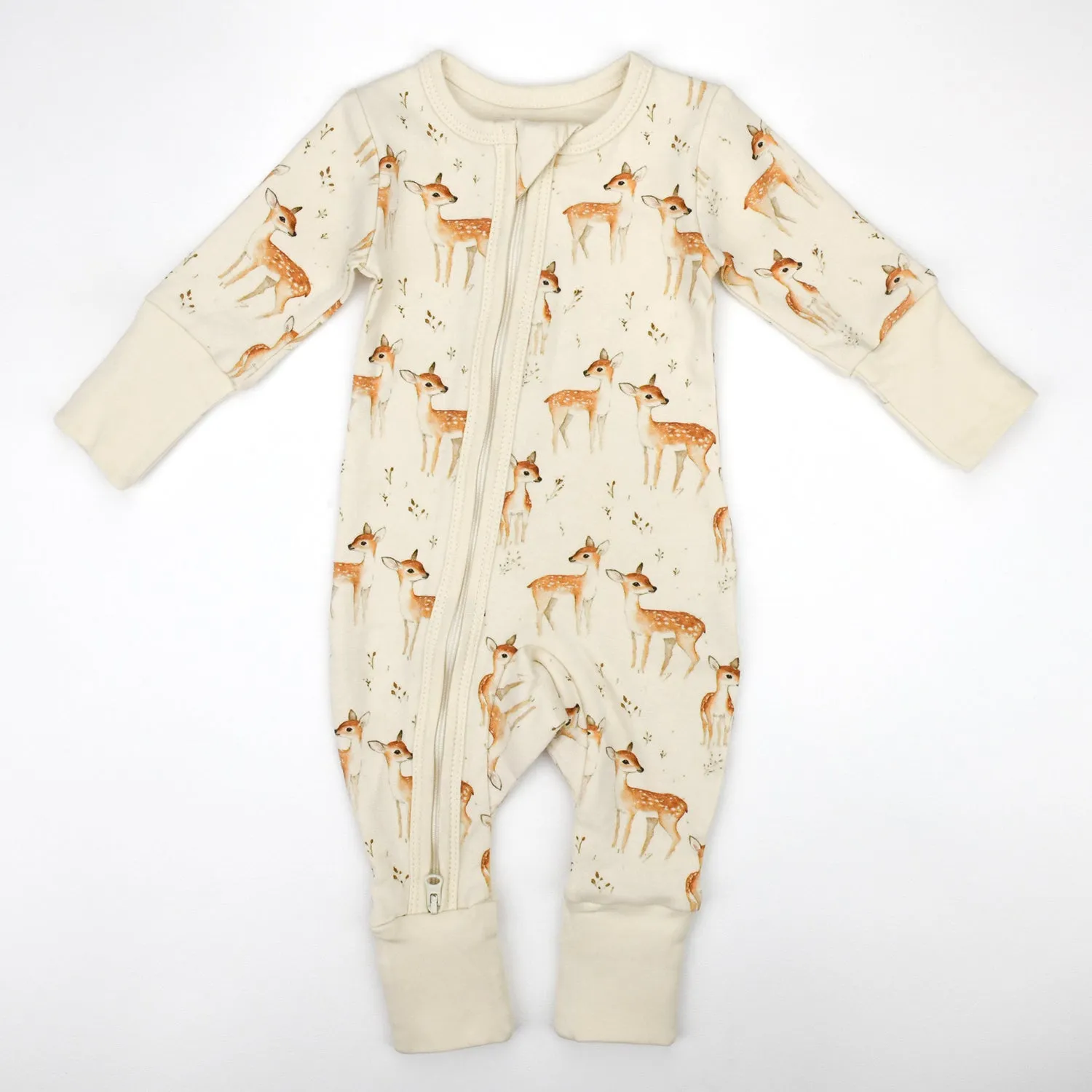 Organic Cotton Baby Pajamas 2-Way Zip Front Zipper Sleeper, Saffron