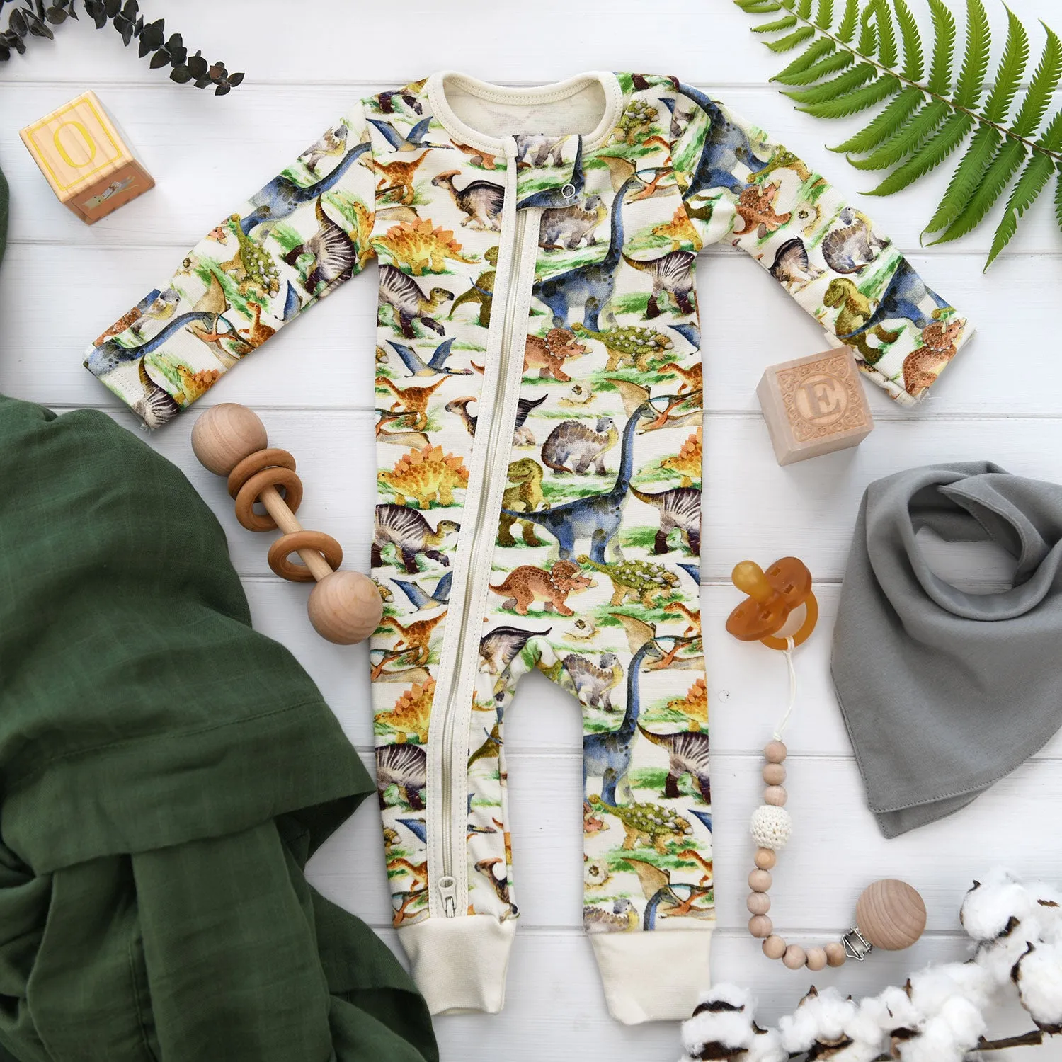 Organic Cotton Baby Pajamas 2-Way Zip Front Zipper Sleeper, Scout