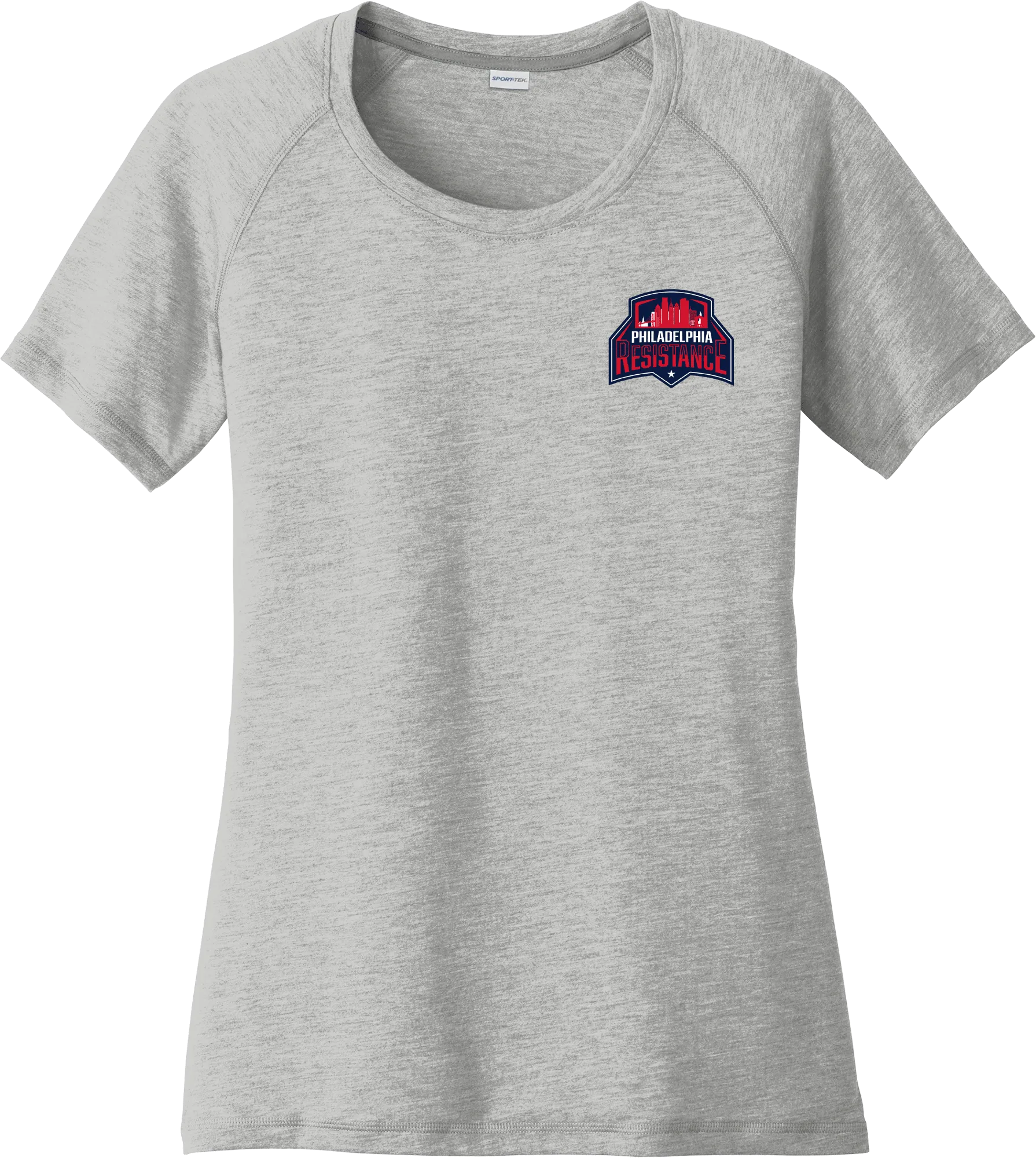 Philadelphia Resistance Ladies PosiCharge Tri-Blend Wicking Scoop Neck Raglan Tee