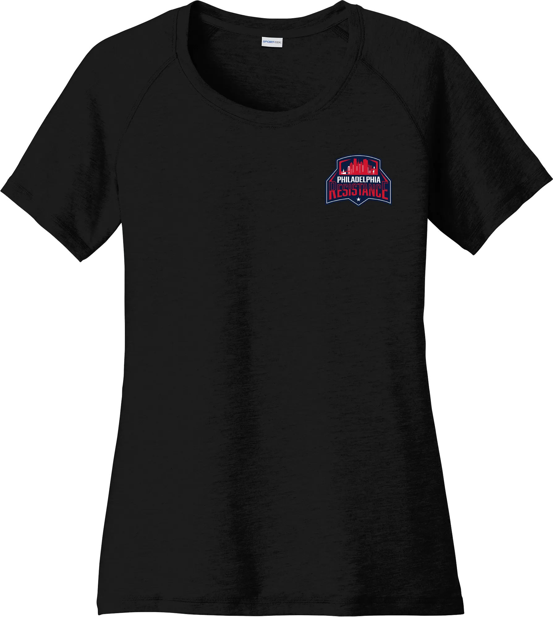 Philadelphia Resistance Ladies PosiCharge Tri-Blend Wicking Scoop Neck Raglan Tee