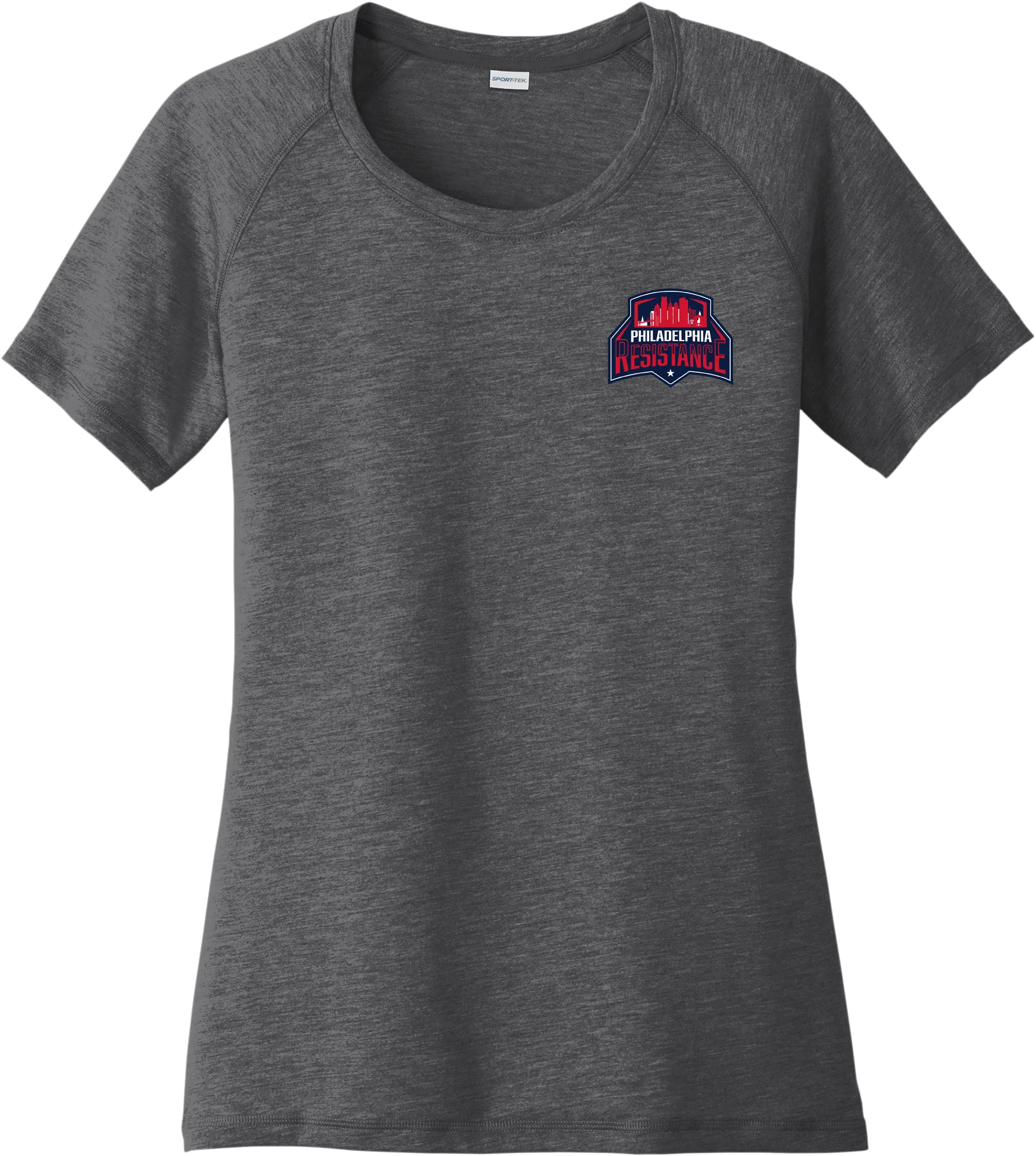 Philadelphia Resistance Ladies PosiCharge Tri-Blend Wicking Scoop Neck Raglan Tee