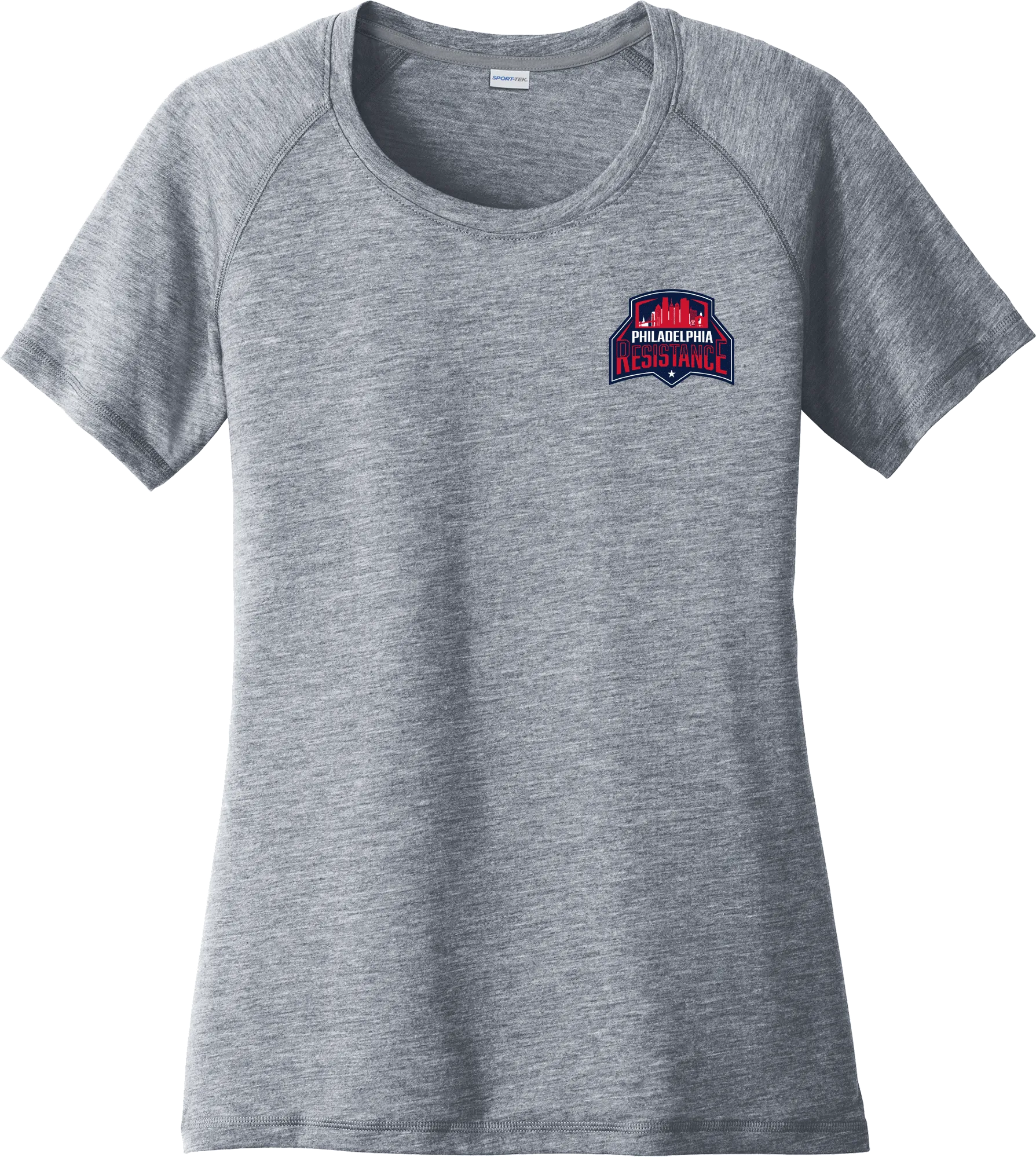 Philadelphia Resistance Ladies PosiCharge Tri-Blend Wicking Scoop Neck Raglan Tee