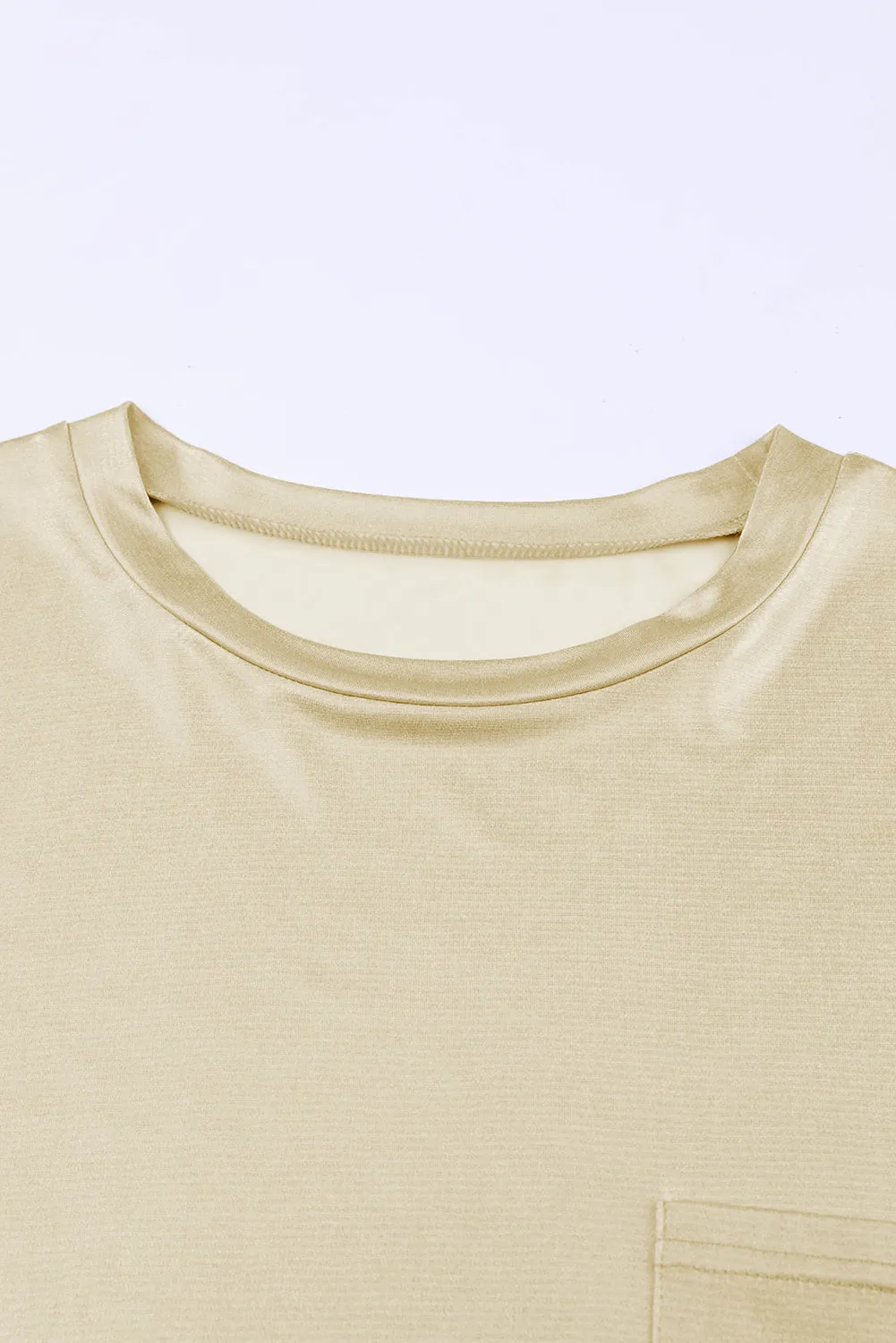 Pink Solid Chest Pocket Loose Fit T Shirt
