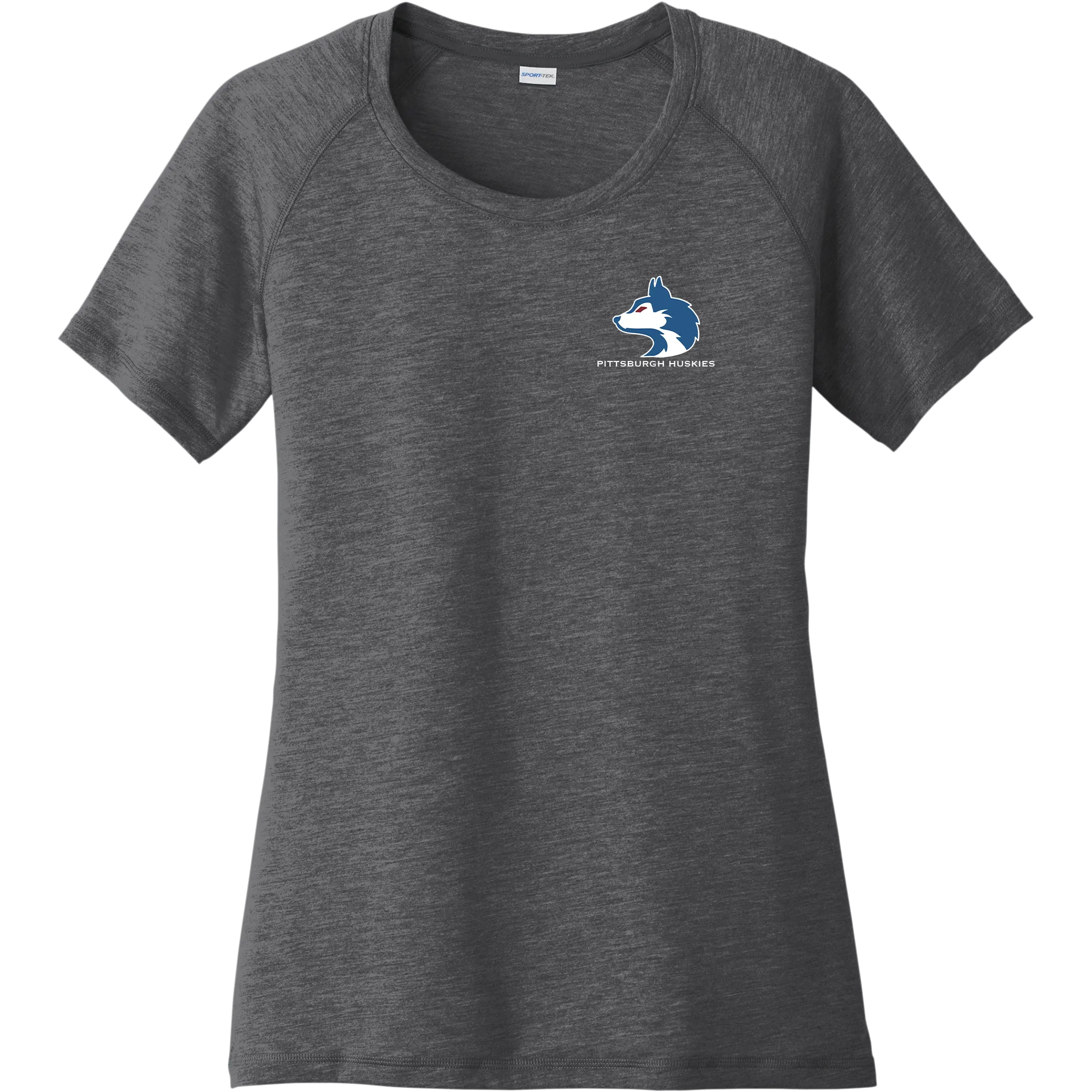 Pittsburgh Huskies Ladies PosiCharge Tri-Blend Wicking Scoop Neck Raglan Tee