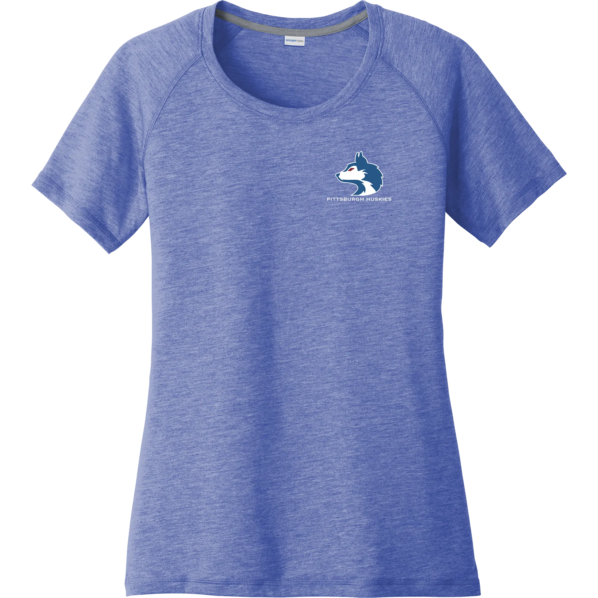 Pittsburgh Huskies Ladies PosiCharge Tri-Blend Wicking Scoop Neck Raglan Tee