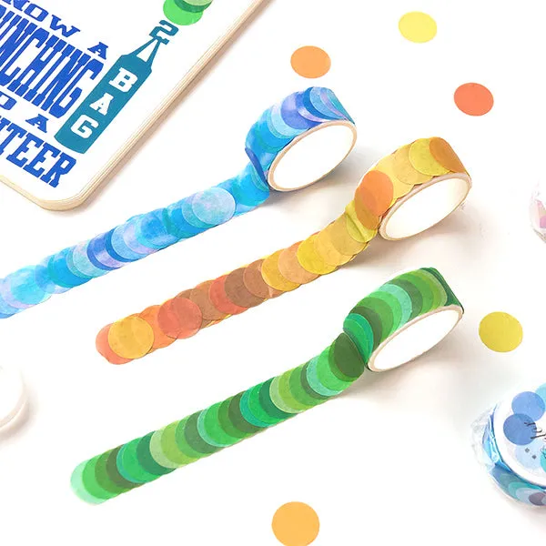 Polka Dot Watercolor Masking Tape Stickers
