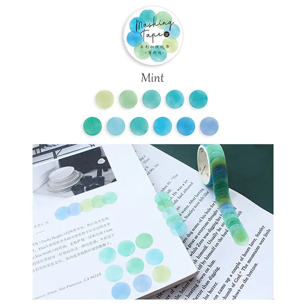 Polka Dot Watercolor Masking Tape Stickers