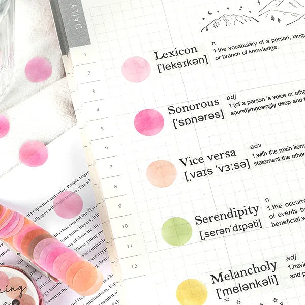 Polka Dot Watercolor Masking Tape Stickers