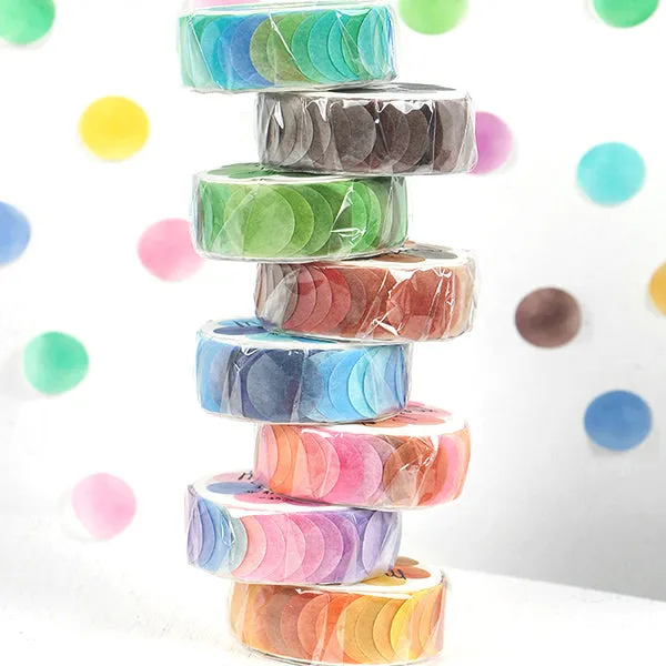 Polka Dot Watercolor Masking Tape Stickers