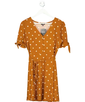 Pour Moi Brown Polka Dot Mini Dress UK 10