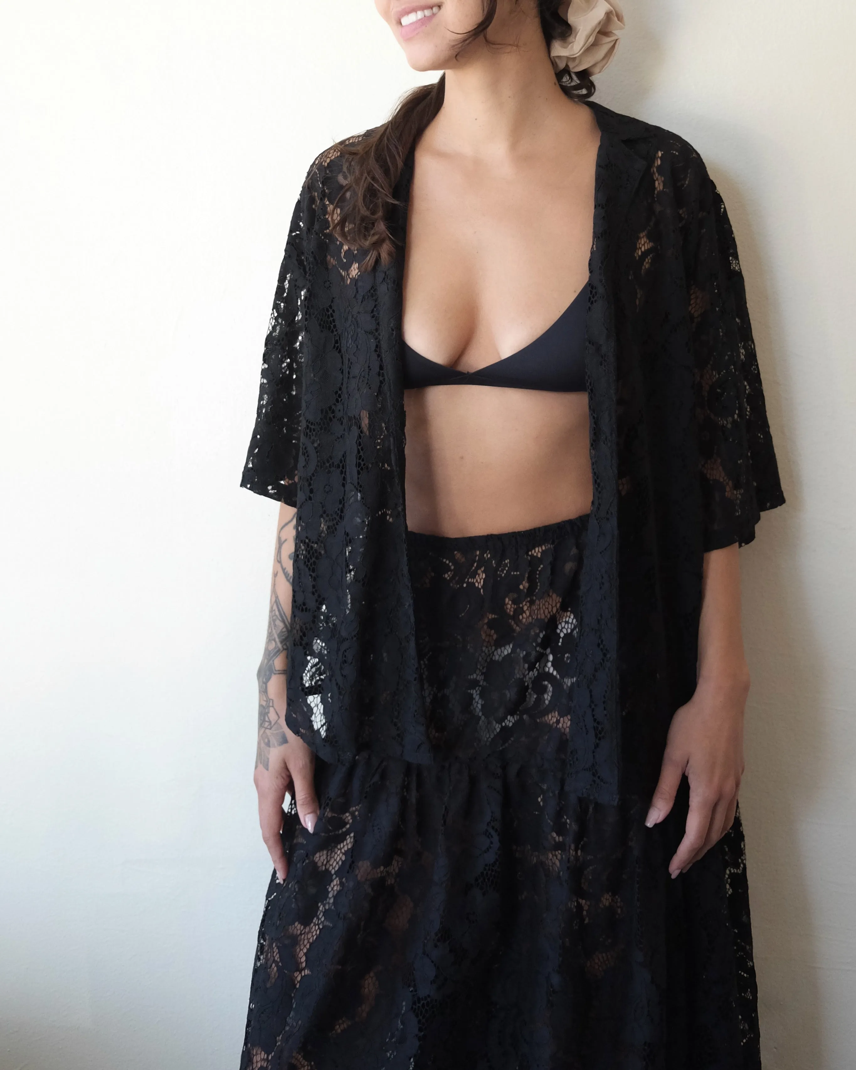 Romeo Top, Black Lace