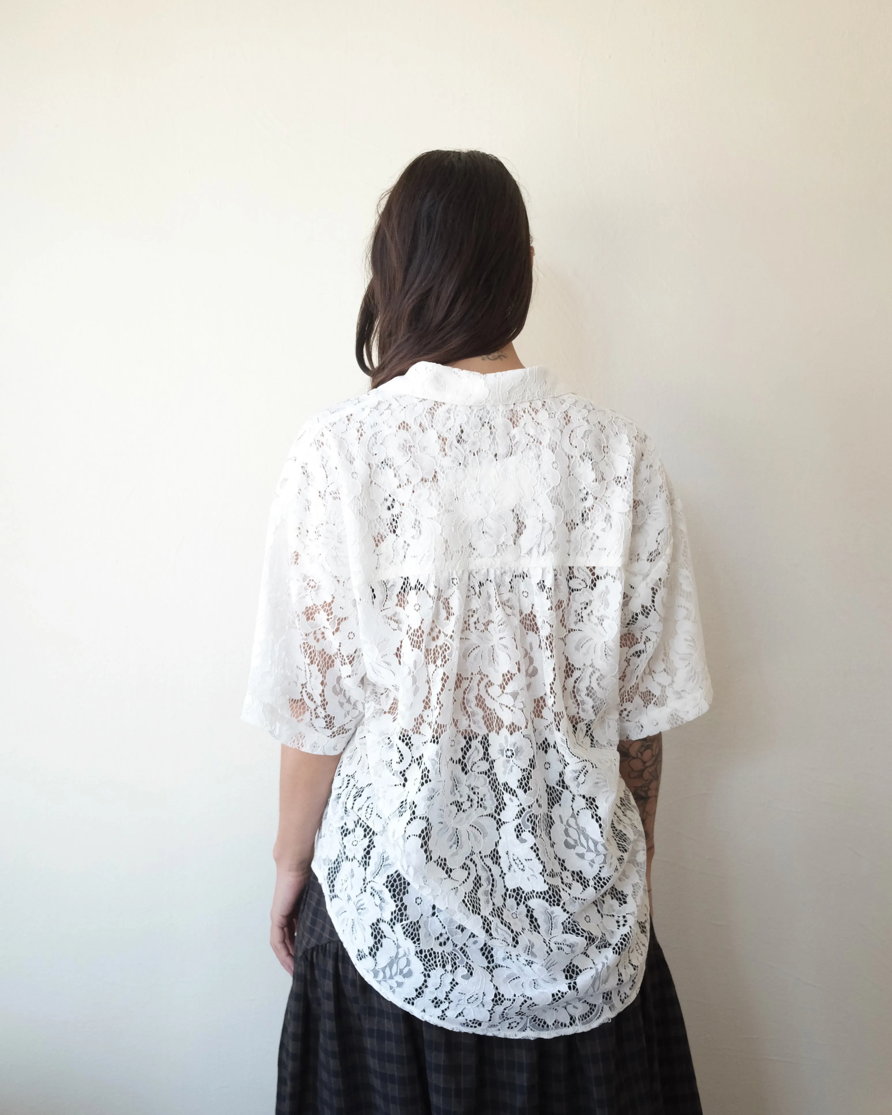 Romeo Top, White Lace