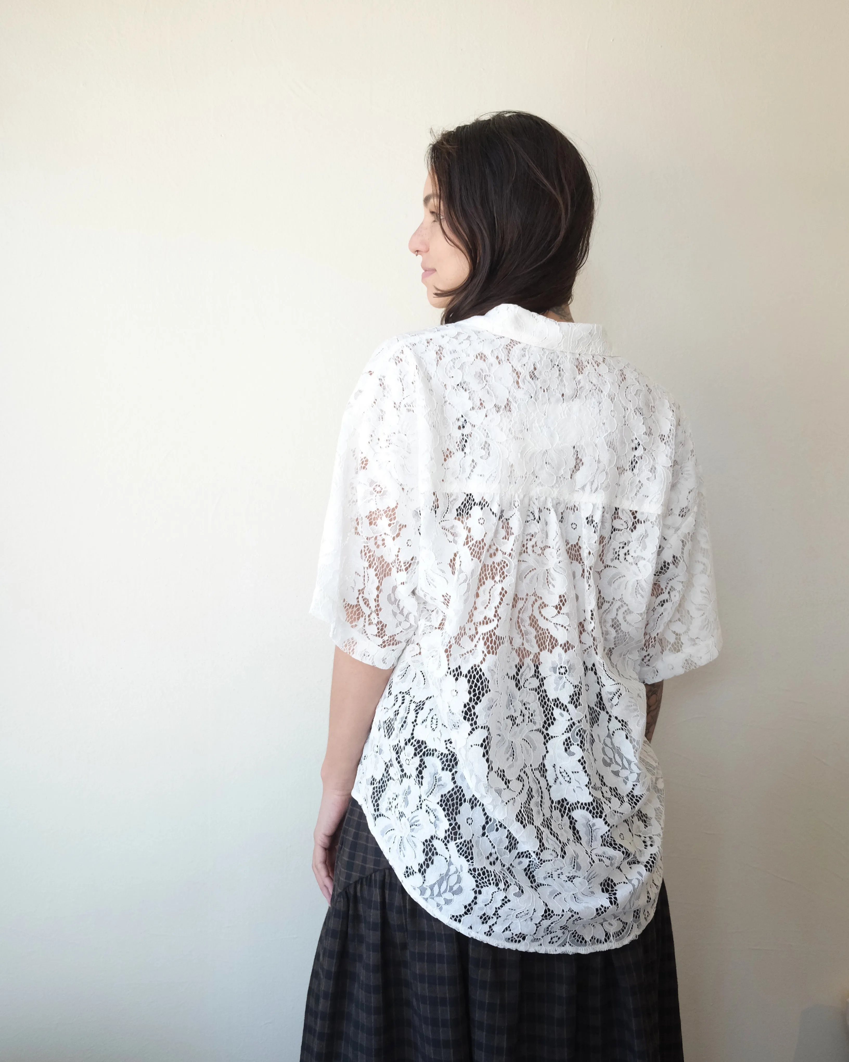 Romeo Top, White Lace